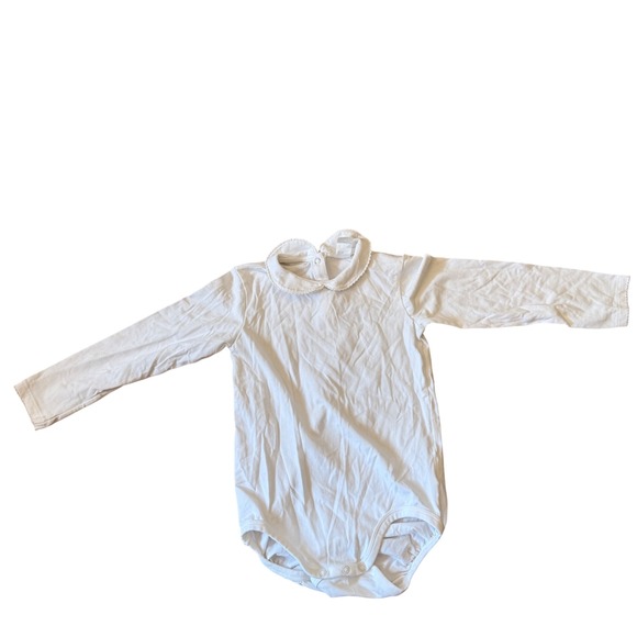 H&M White Peter Pan Collar Long Sleeve Baby Bodysuit Onesie 3T 4T - Picture 1 of 6